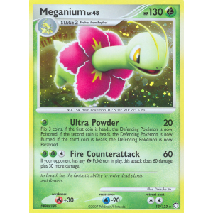 Rare Holo Meganium 13/123 Pokemon TCG Diamond & Pearl Mysterious Treasures