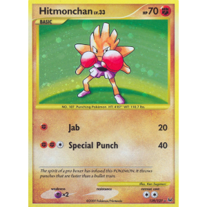 Rare Secret Hitmonchan 129/127 Pokemon TCG Platinum Platinum