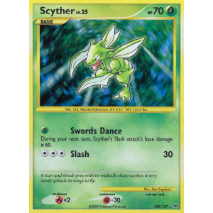 Rare Secret Scyther 130/127 Pokemon TCG Platinum Platinum