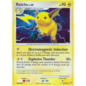 Rare Holo Raichu 15/123 Pokemon TCG Diamond & Pearl Mysterious Treasures