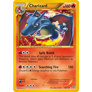 Rare Secret Charizard 136/135 Pokemon TCG Black & White Plasma Storm