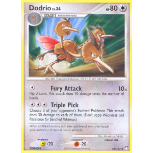 Dodrio 46/123 Pokemon TCG Diamond & Pearl Mysterious Treasures