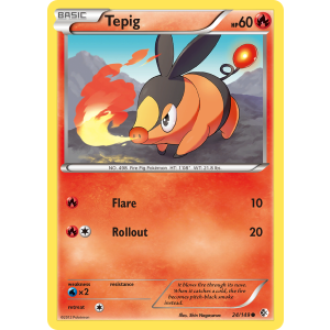 Tepig 24/149 Pokemon TCG Black & White Boundaries Crossed