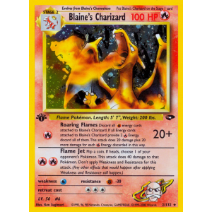 Rare Holo Blaine's Charizard 2/132 Pokemon TCG Gym Gym Challenge