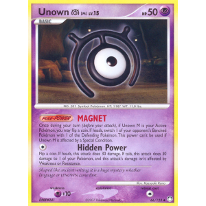 Unown M 66/123 Pokemon TCG Diamond & Pearl Mysterious Treasures