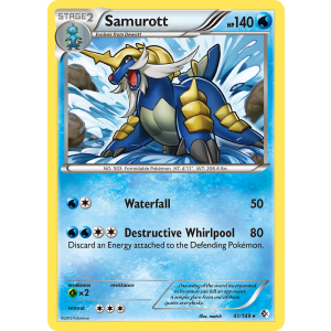 Rare Holo Samurott 41/149 Pokemon TCG Black & White Boundaries Crossed