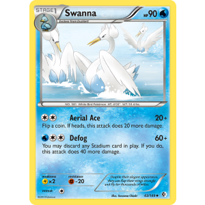 Swanna 43/149 Pokemon TCG Black & White Boundaries Crossed