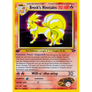 Rare Holo Brock's Ninetales 3/132 Pokemon TCG Gym Gym Challenge