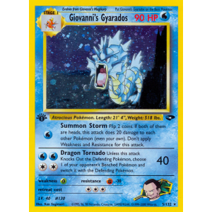 Rare Holo Giovanni's Gyarados 5/132 Pokemon TCG Gym Gym Challenge