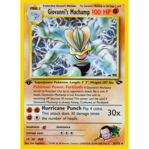 Rare Holo Giovanni's Machamp 6/132 Pokemon TCG Gym Gym Challenge