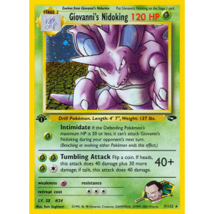 Rare Holo Giovanni's Nidoking 7/132 Pokemon TCG Gym Gym Challenge