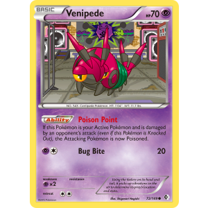 Venipede 72/149 Pokemon TCG Black & White Boundaries Crossed