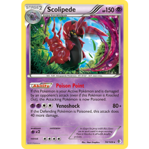 Rare Holo Scolipede 74/149 Pokemon TCG Black & White Boundaries Crossed