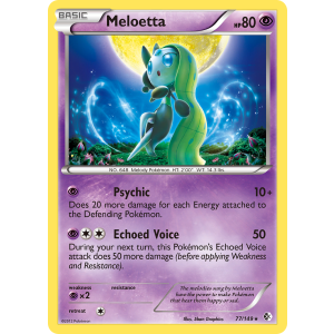 Rare Holo Meloetta 77/149 Pokemon TCG Black & White Boundaries Crossed