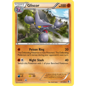 Rare Holo Gliscor 81/149 Pokemon TCG Black & White Boundaries Crossed