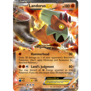 Rare Holo EX Landorus-EX 89/149 Pokemon TCG Black & White Boundaries Crossed