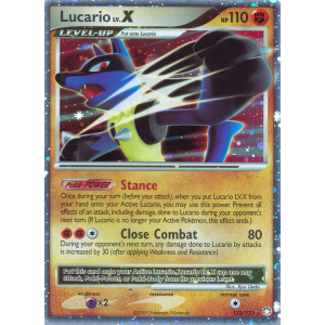 Rare Holo LV.X Lucario LV.X 122/123 Pokemon TCG Diamond & Pearl Mysterious Treasures