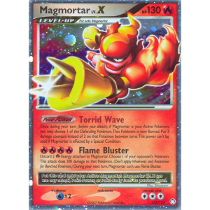 Rare Holo LV.X Magmortar LV.X 123/123 Pokemon TCG Diamond & Pearl Mysterious Treasures