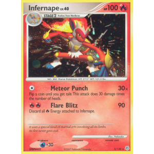 Rare Holo Infernape 5/130 Pokemon TCG Diamond & Pearl Diamond & Pearl