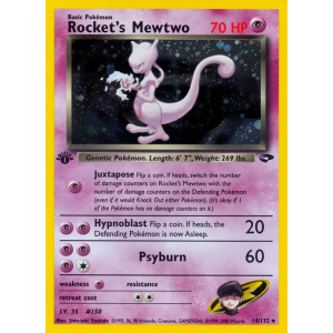 Rare Holo Rocket's Mewtwo 14/132 Pokemon TCG Gym Gym Challenge