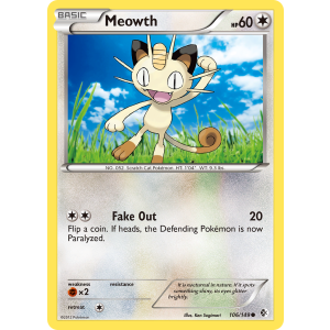 Meowth 106/149 Pokemon TCG Black & White Boundaries Crossed