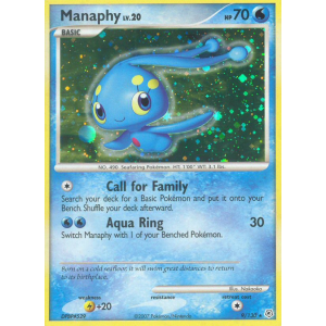 Rare Holo Manaphy 9/130 Pokemon TCG Diamond & Pearl Diamond & Pearl