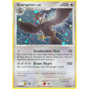 Rare Holo Staraptor 16/130 Pokemon TCG Diamond & Pearl Diamond & Pearl