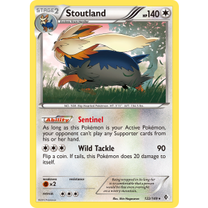 Rare Holo Stoutland 122/149 Pokemon TCG Black & White Boundaries Crossed