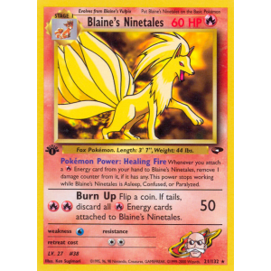 Blaine's Ninetales 21/132 Pokemon TCG Gym Gym Challenge