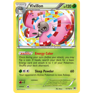 Rare Holo Vivillon 15/162 Pokemon TCG XY BREAKthrough