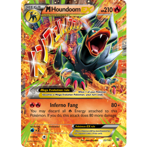 Rare Holo EX M Houndoom-EX 22/162 Pokemon TCG XY BREAKthrough