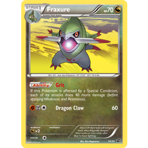 Rare Holo Fraxure 14/20 Pokemon TCG Black & White Dragon Vault