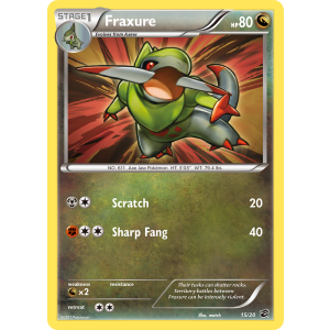 Rare Holo Fraxure 15/20 Pokemon TCG Black & White Dragon Vault