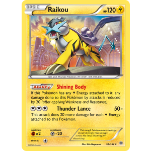 Rare Holo Raikou 55/162 Pokemon TCG XY BREAKthrough