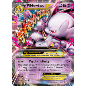 Rare Holo EX M Mewtwo-EX 64/162 Pokemon TCG XY BREAKthrough