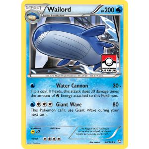 Rare Holo Wailord 26/124 Pokemon TCG Black & White Dragons Exalted