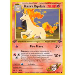 Blaine's Rapidash 33/132 Pokemon TCG Gym Gym Challenge