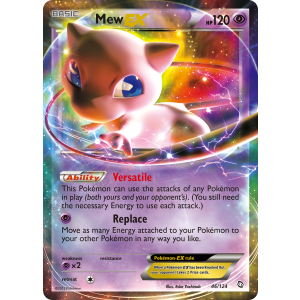 Rare Holo EX Mew-EX 46/124 Pokemon TCG Black & White Dragons Exalted