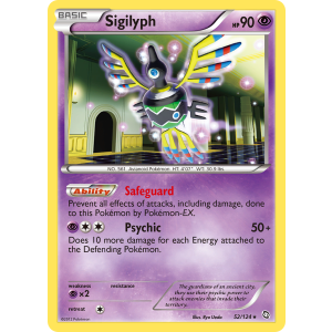 Rare Holo Sigilyph 52/124 Pokemon TCG Black & White Dragons Exalted