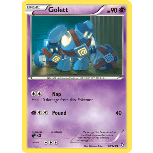 Golett 58/124 Pokemon TCG Black & White Dragons Exalted