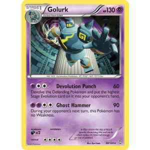 Rare Holo Golurk 59/124 Pokemon TCG Black & White Dragons Exalted