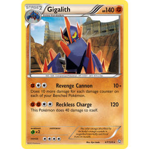 Rare Holo Gigalith 67/124 Pokemon TCG Black & White Dragons Exalted