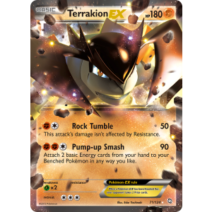 Rare Holo EX Terrakion-EX 71/124 Pokemon TCG Black & White Dragons Exalted