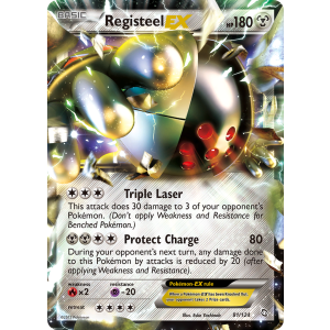 Rare Holo EX Registeel-EX 81/124 Pokemon TCG Black & White Dragons Exalted