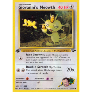 Giovanni's Meowth 43/132 Pokemon TCG Gym Gym Challenge