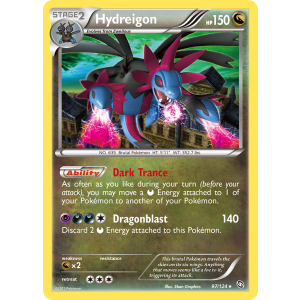 Rare Holo Hydreigon 97/124 Pokemon TCG Black & White Dragons Exalted