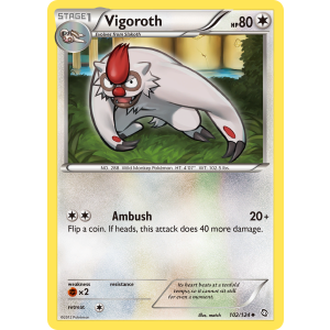 Vigoroth 102/124 Pokemon TCG Black & White Dragons Exalted