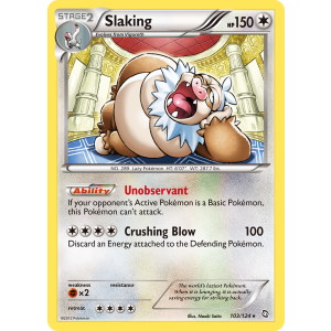 Rare Holo Slaking 103/124 Pokemon TCG Black & White Dragons Exalted