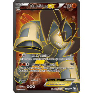 Rare Ultra Terrakion-EX 121/124 Pokemon TCG Black & White Dragons Exalted