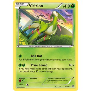 Rare Holo Virizion 12/98 Pokemon TCG XY Ancient Origins